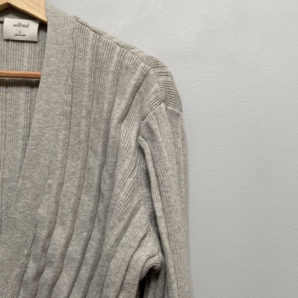 Aritzia Wilfred Grey Front Plunge (Thais) Cardigan Size S - Picture 5 of 9